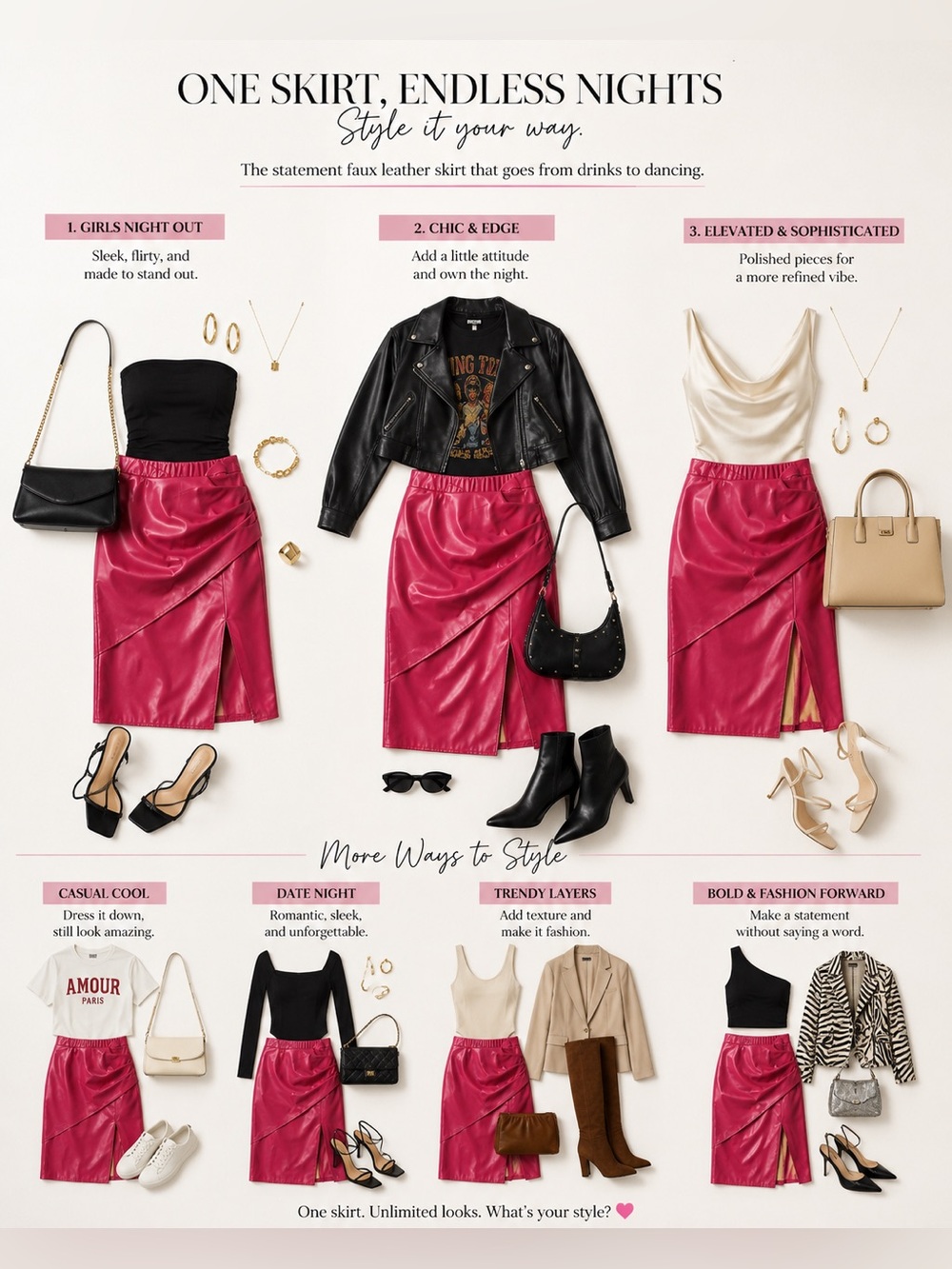 Kate Kasin Faux Leather Midi Skirt - M - Picture 2 of 6